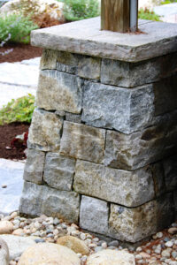 Natural Stone Column Support for Deck