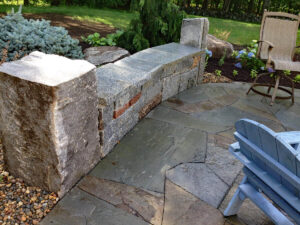 Granite seat wall